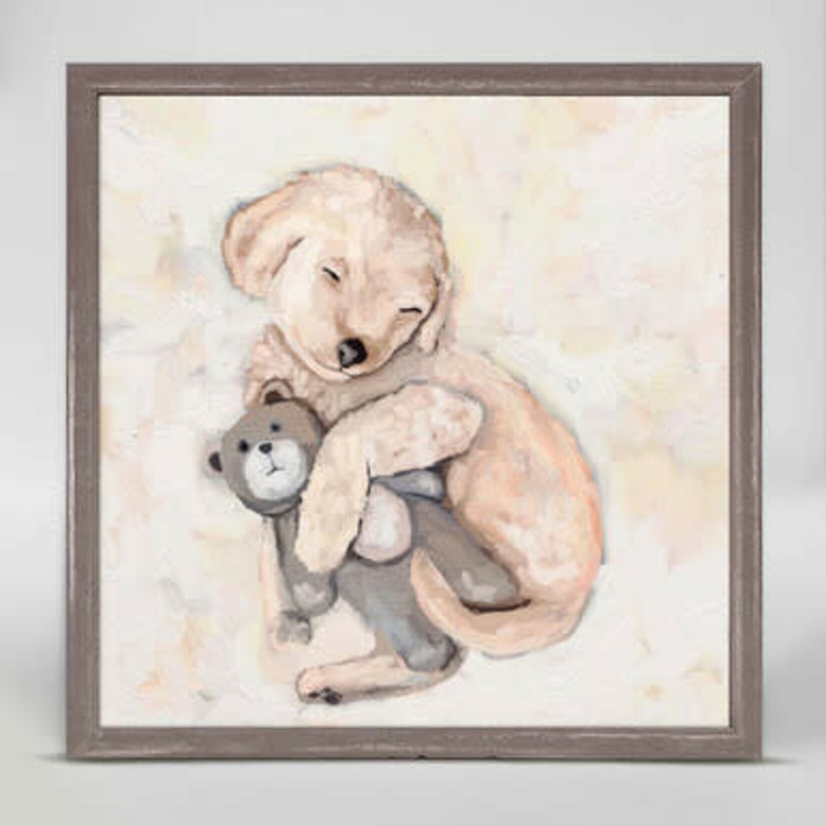 m. lynne designs puppy and bear framed canvas