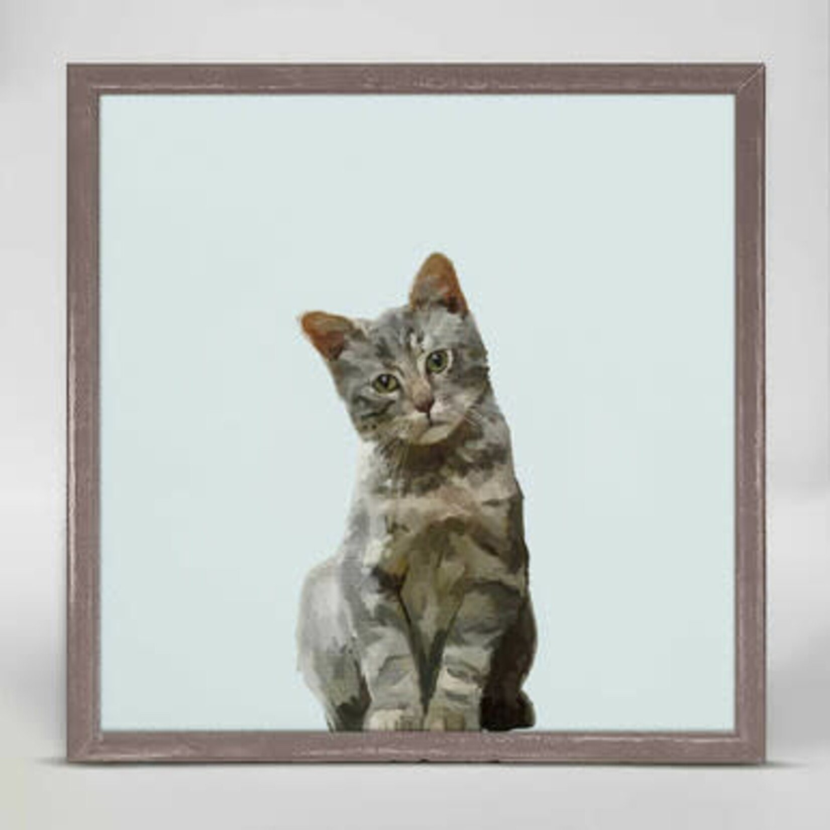 m. lynne designs quizzical cat framed canvas