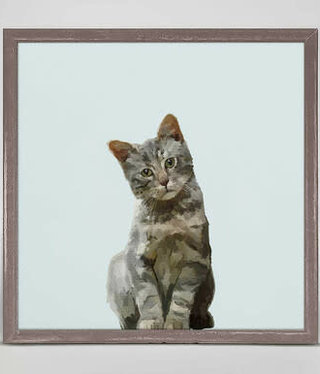 available at m. lynne designs Quizzical Cat Framed Canvas