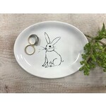 m. lynne designs rabbit oval trinket dish