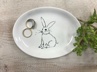 available at m. lynne designs Rabbit Oval Trinket Dish