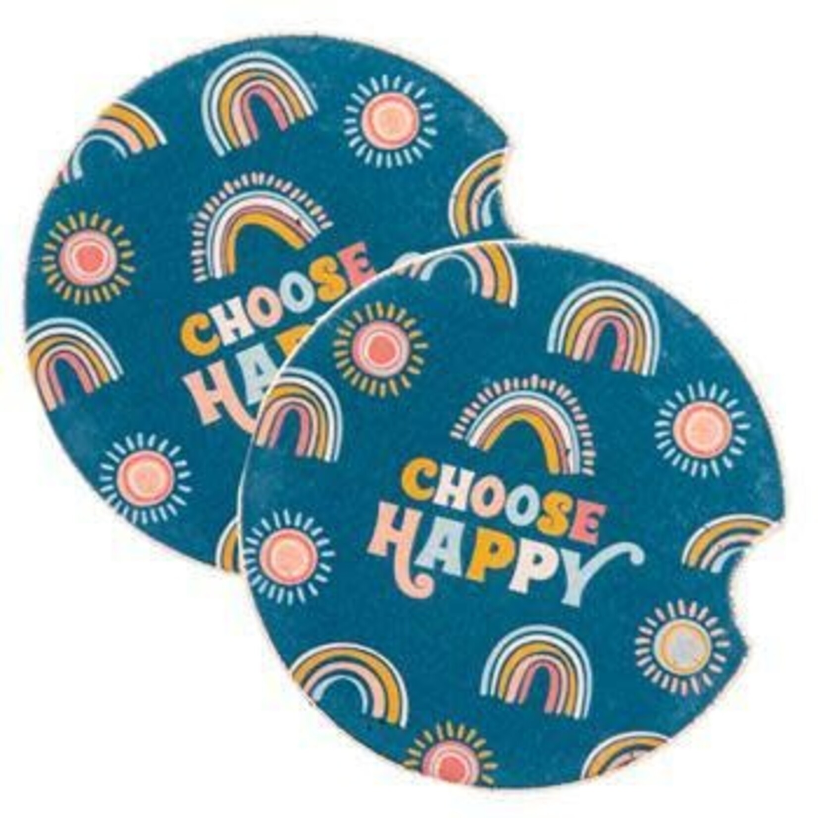 m. lynne designs rainbow car coasters set of two