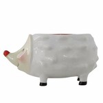 m. lynne designs red & white ceramic hedgehog dish