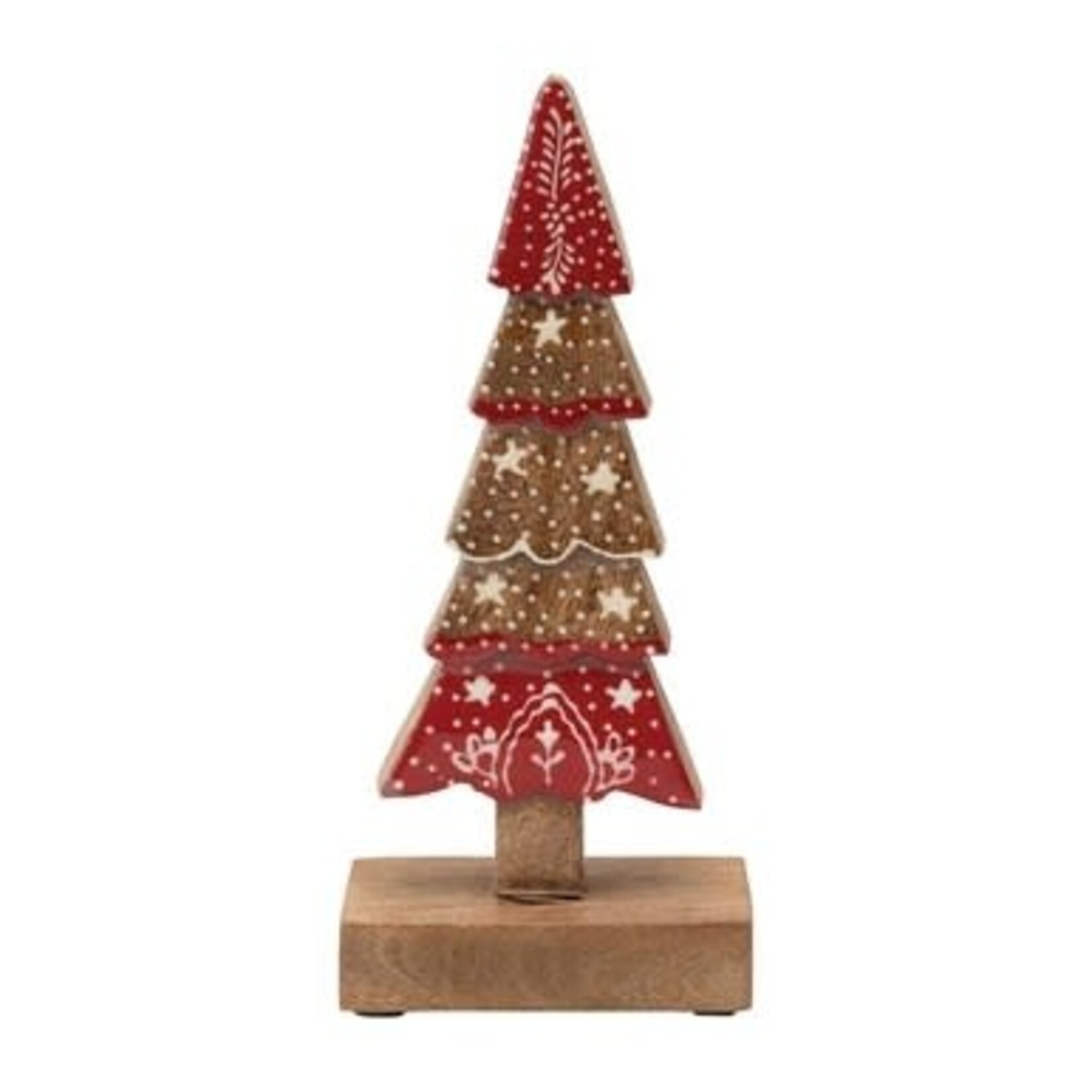 m. lynne designs red & white mango wood tree