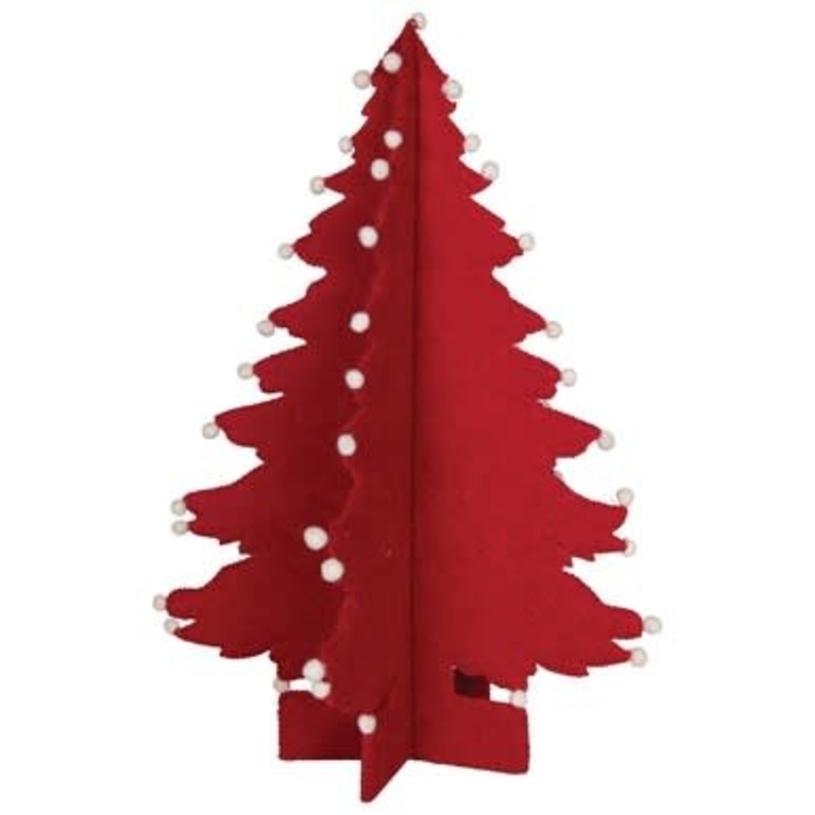 m. lynne designs red & white wool felt with pom poms tree