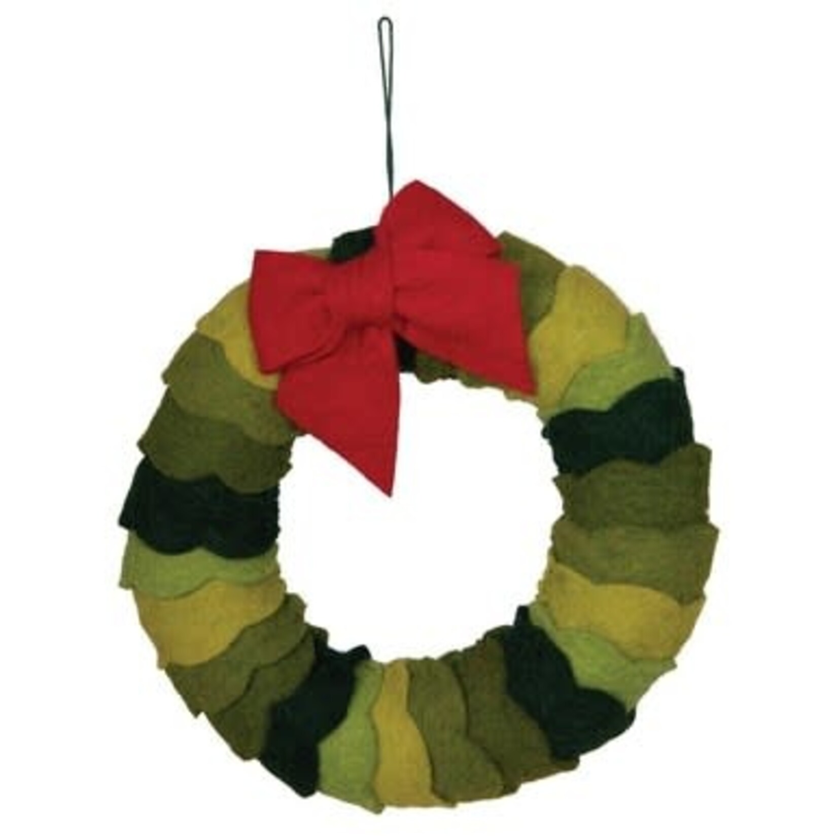 m. lynne designs red and green wool felt wreath