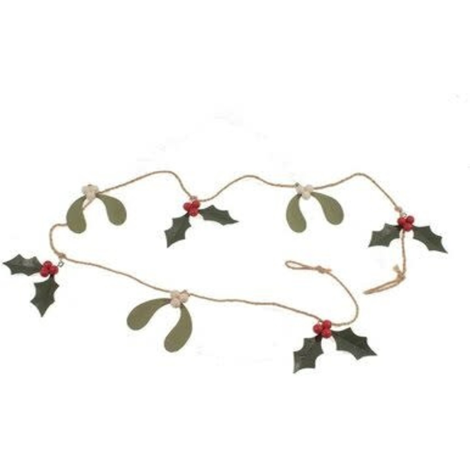 m. lynne designs red berried and mistletoe garland