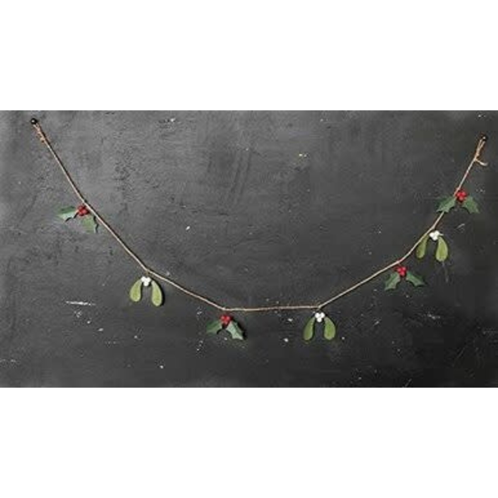 m. lynne designs red berried and mistletoe garland