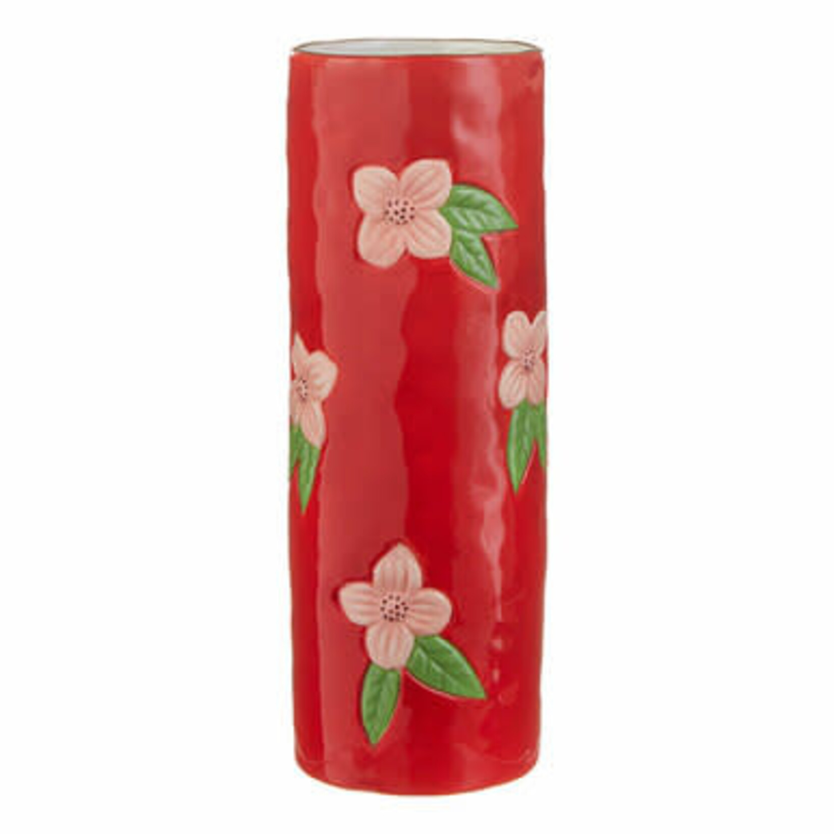 m. lynne designs red floral vase