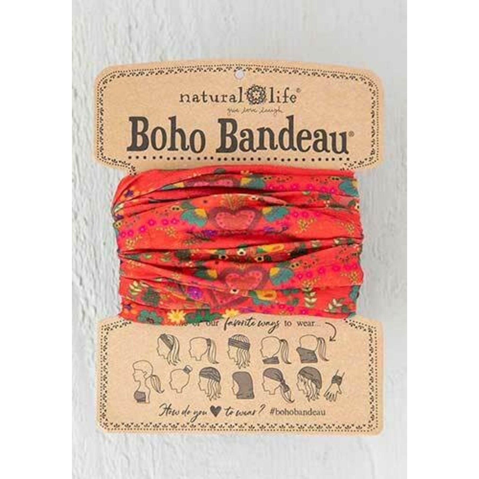 natural life red hearts boho bandeau
