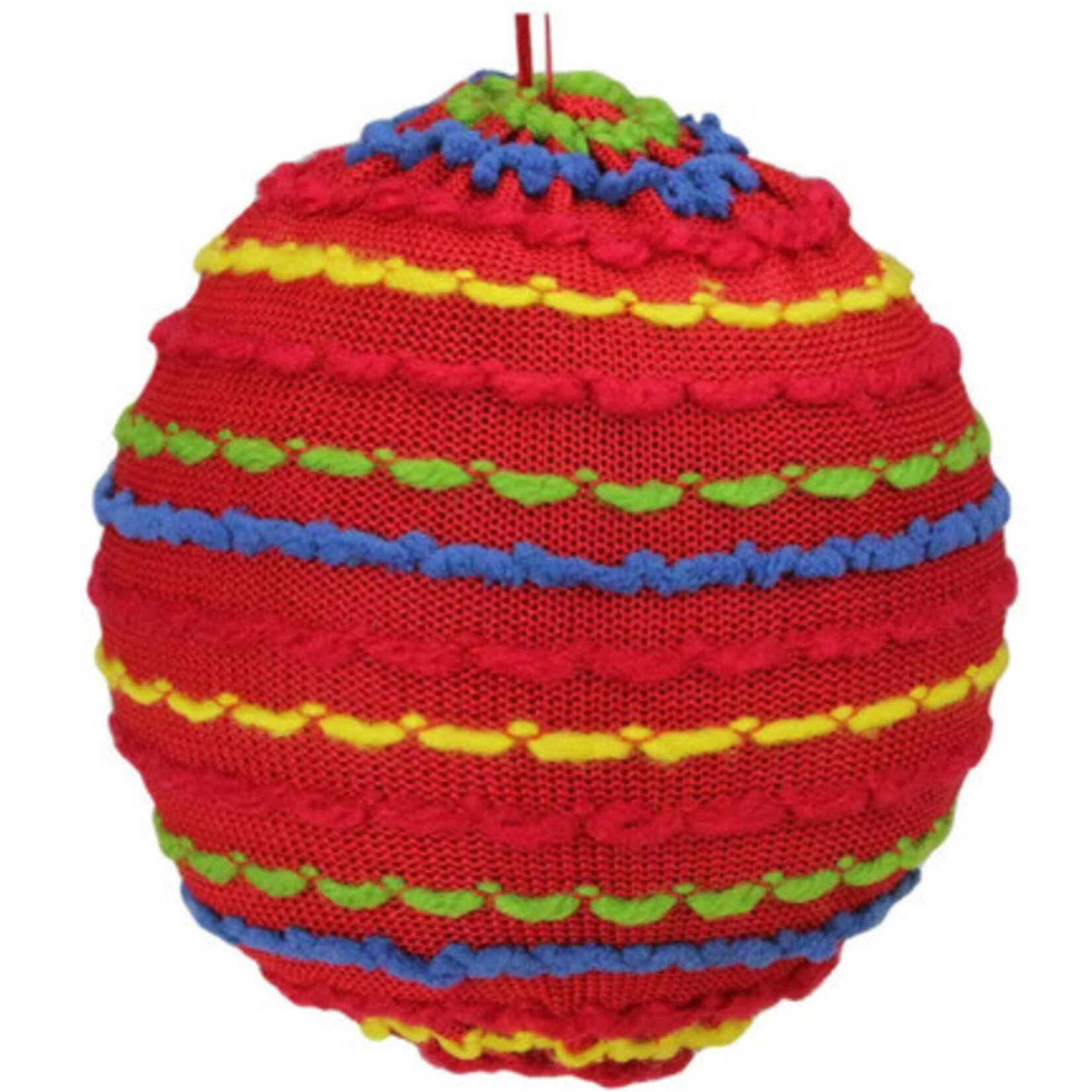m. lynne designs red knit ball ornament