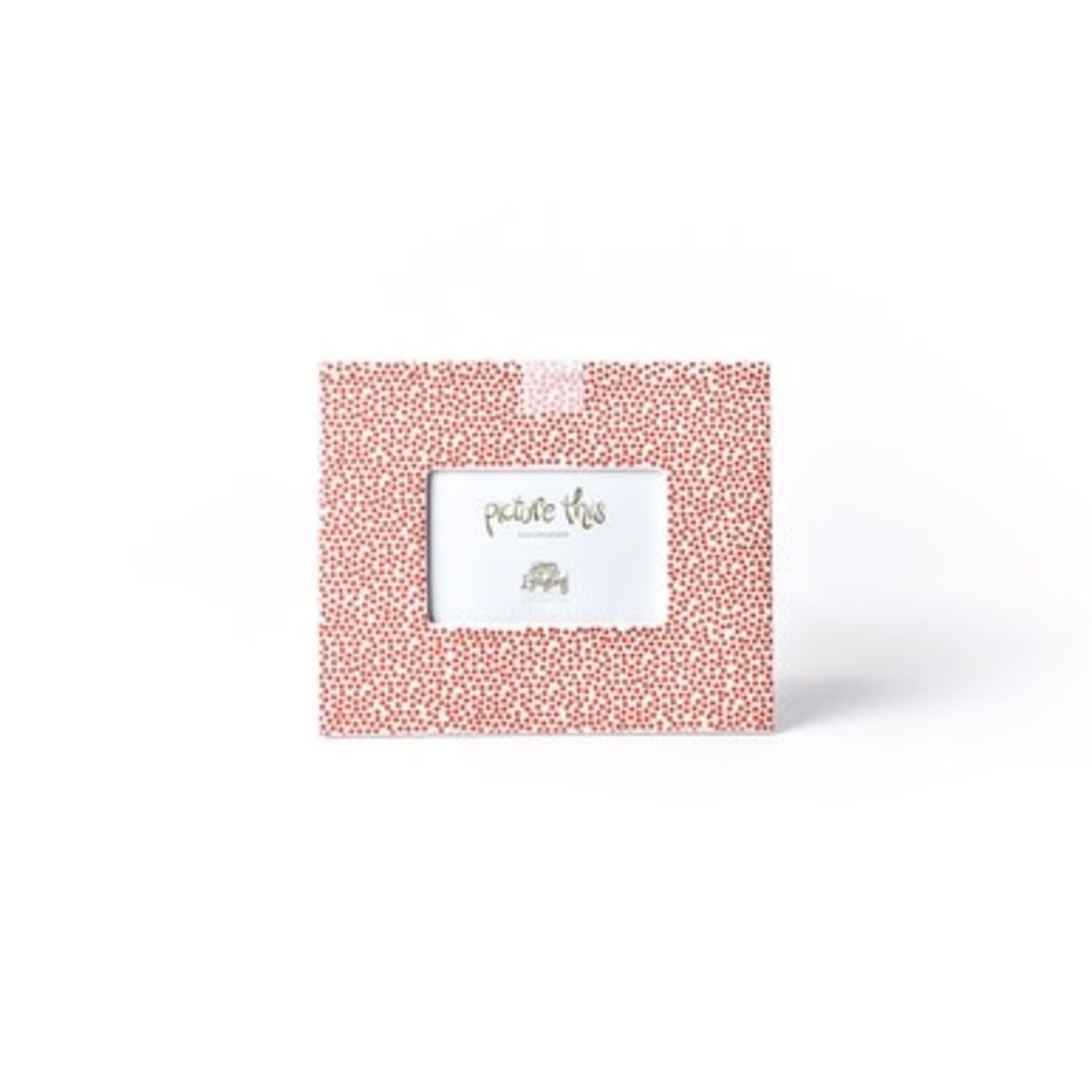 happy everything red small dot rectangle picture frame