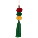 m. lynne designs multi color pom pom ornament with tassel