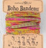 natural life Red/Pink Flower Medallion Boho Bandeau