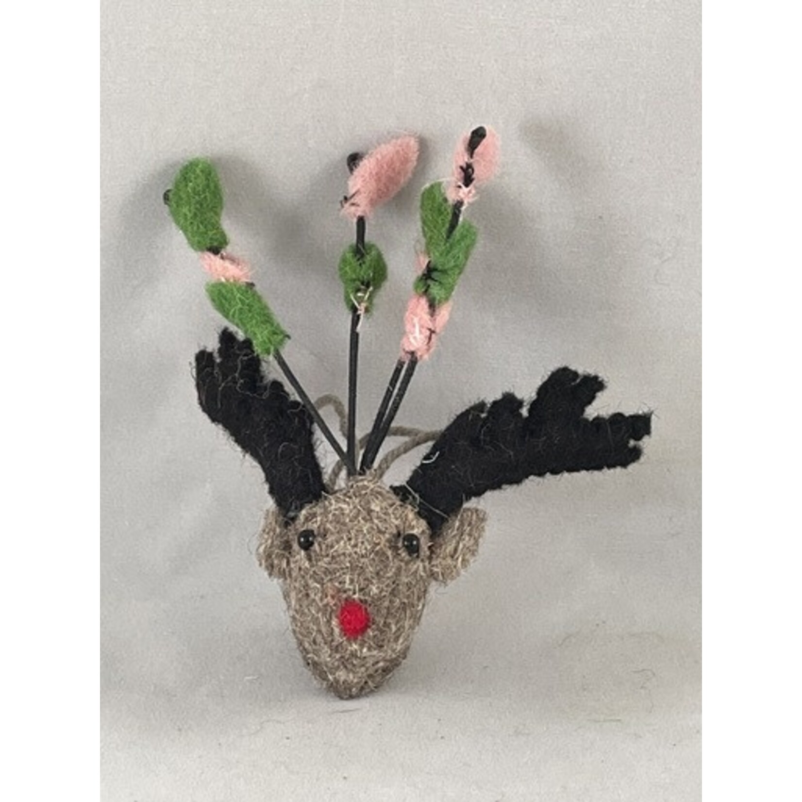 m. lynne designs reindeer head ornament