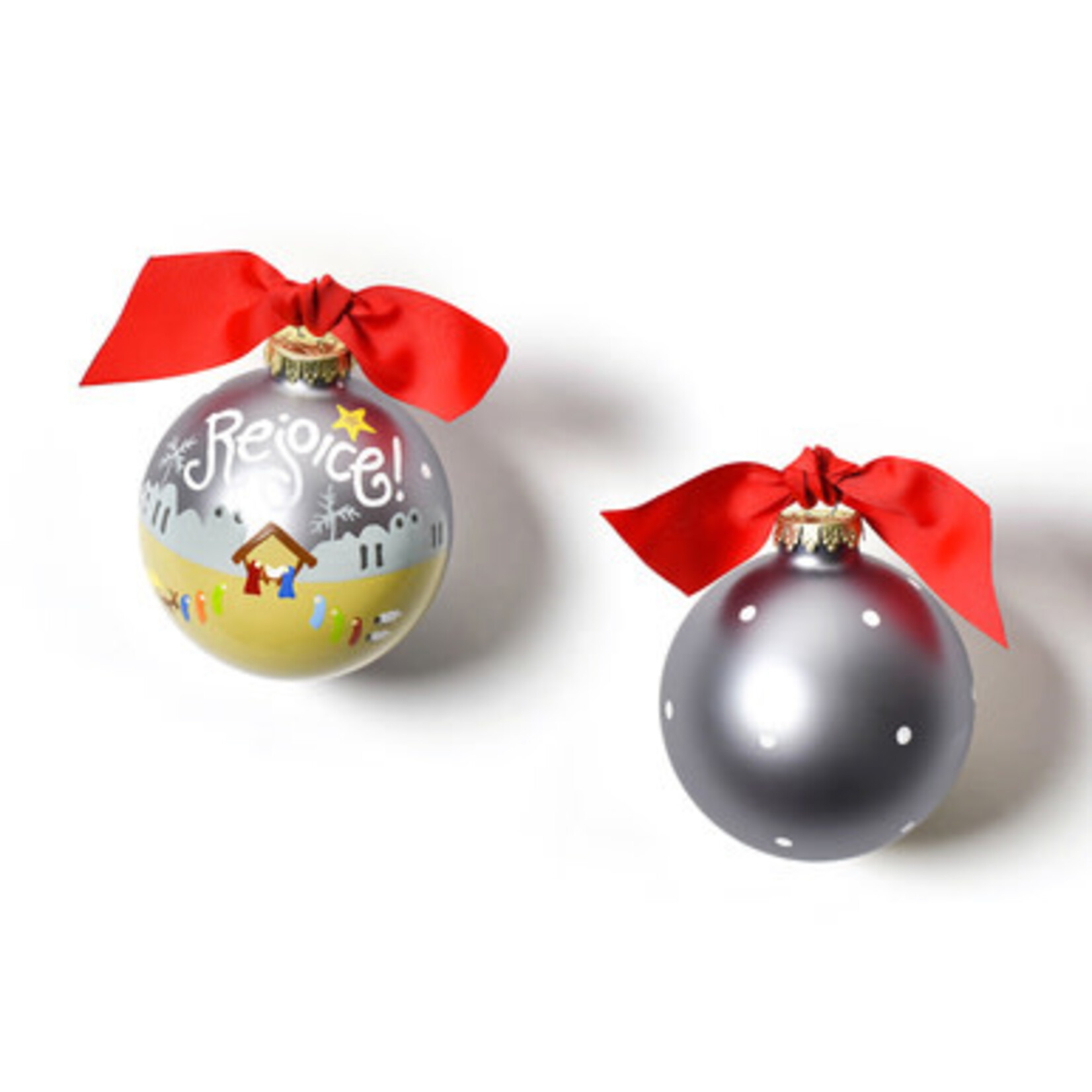 coton colors rejoice nativity glass ornament