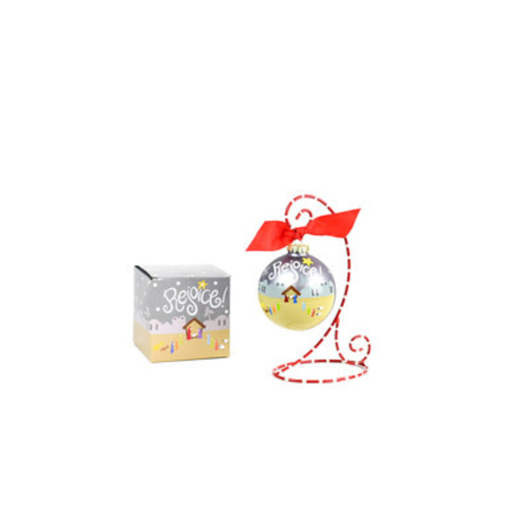 coton colors rejoice nativity glass ornament