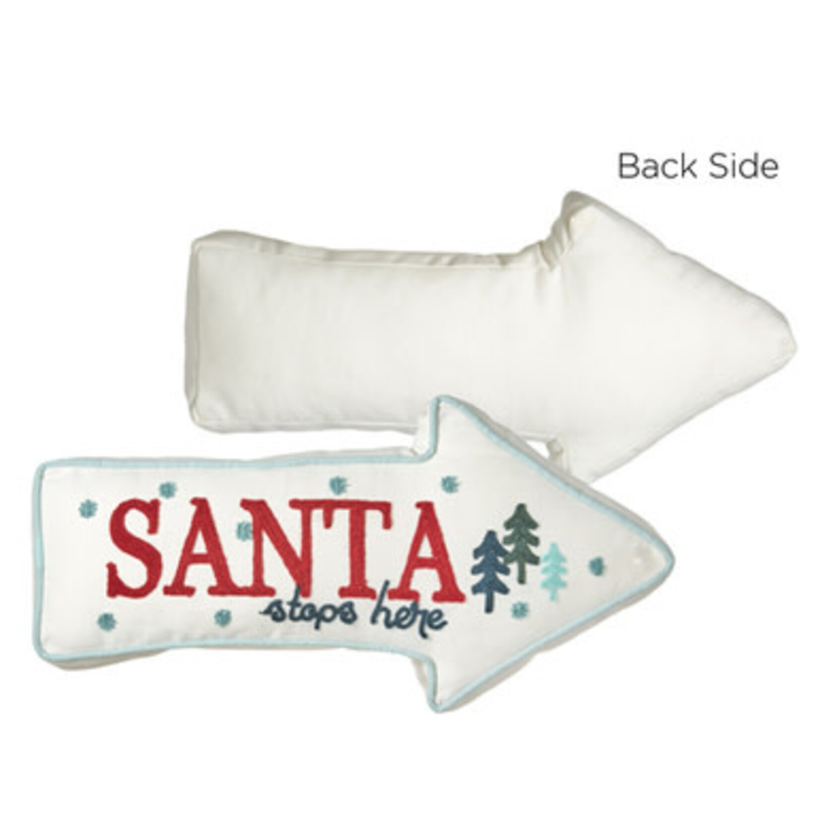 m. lynne designs santa stops here pillow