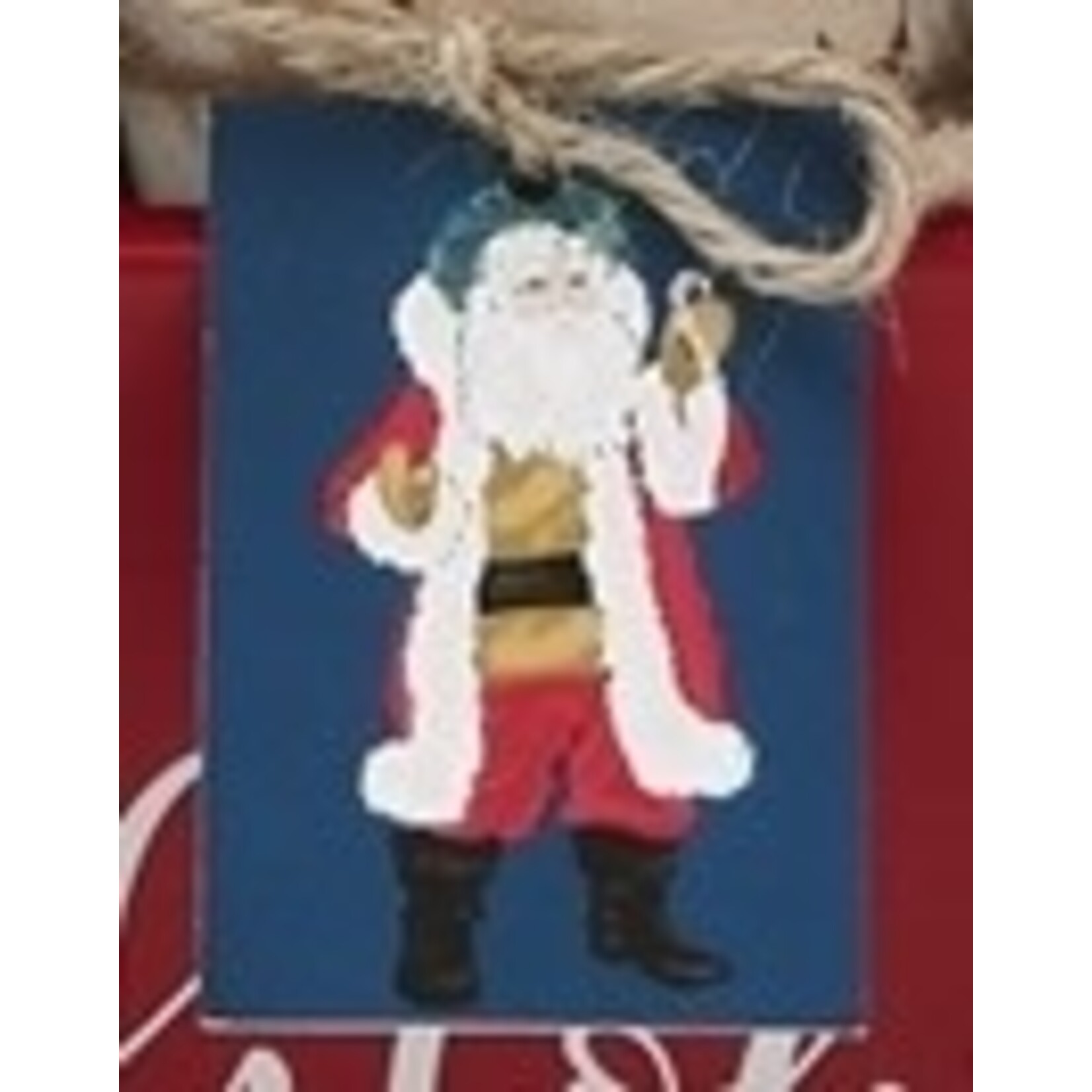 m. lynne designs santa tea towel with navy background
