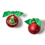 coton colors santa's little helper girl glass ornament