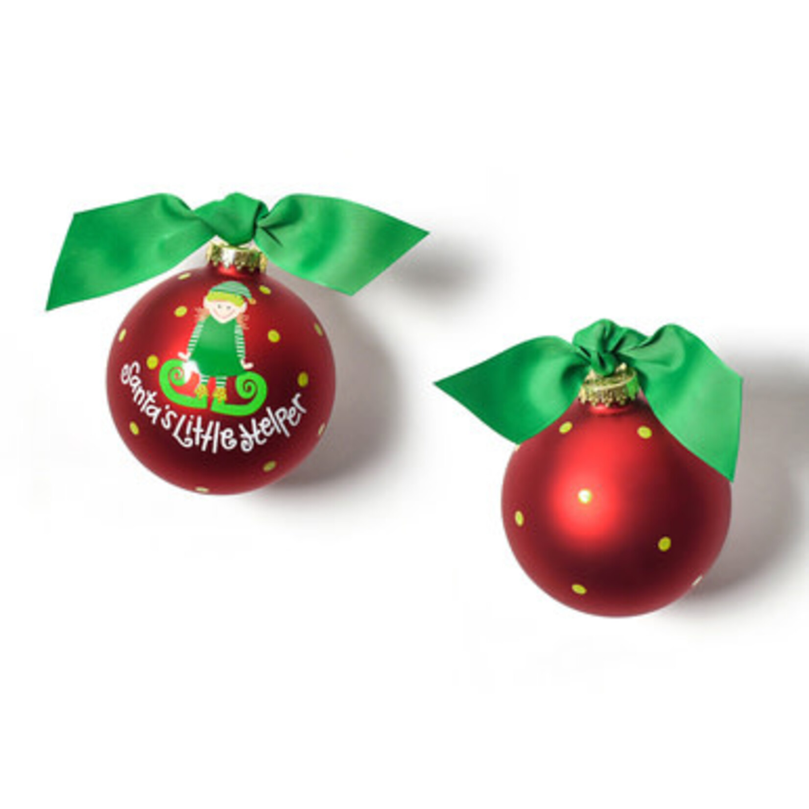 coton colors santa's little helper girl glass ornament