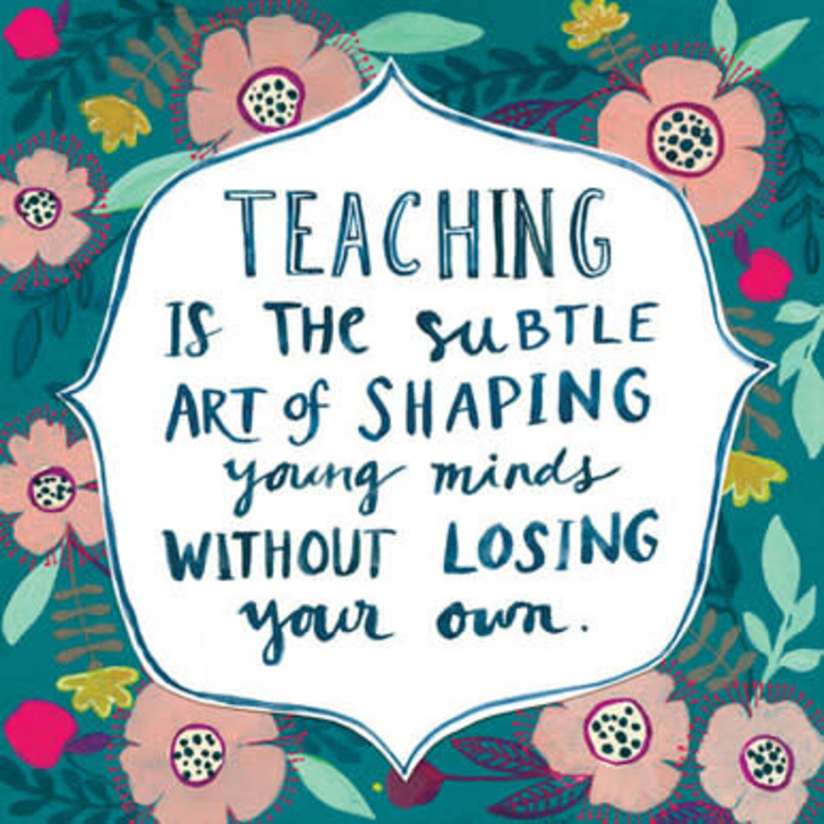 curly girl shaping young minds card
