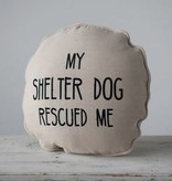 available at m. lynne designs Shelter Dog Rescued Pillow