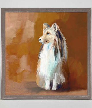 available at m. lynne designs shetland sheepdog framed canvas