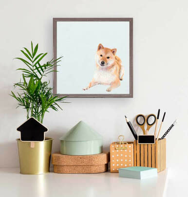 available at m. lynne designs Shiba Framed Canvas
