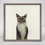 m. lynne designs siamese cat on cream framed canvas