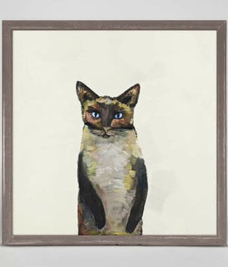 available at m. lynne designs Siamese Cat on Cream Framed Canvas