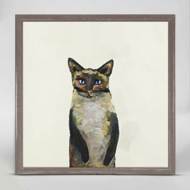 available at m. lynne designs Siamese Cat on Cream Framed Canvas