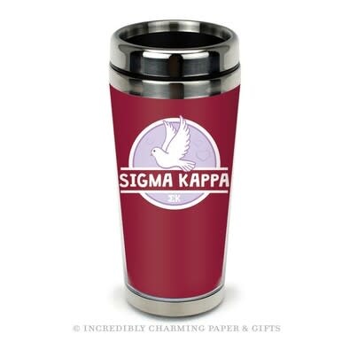 available at m. lynne designs Sigma Kappa Icon Stainless Travel Mug