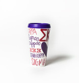 coton colors sigma kappa word collage flare tumbler with lid