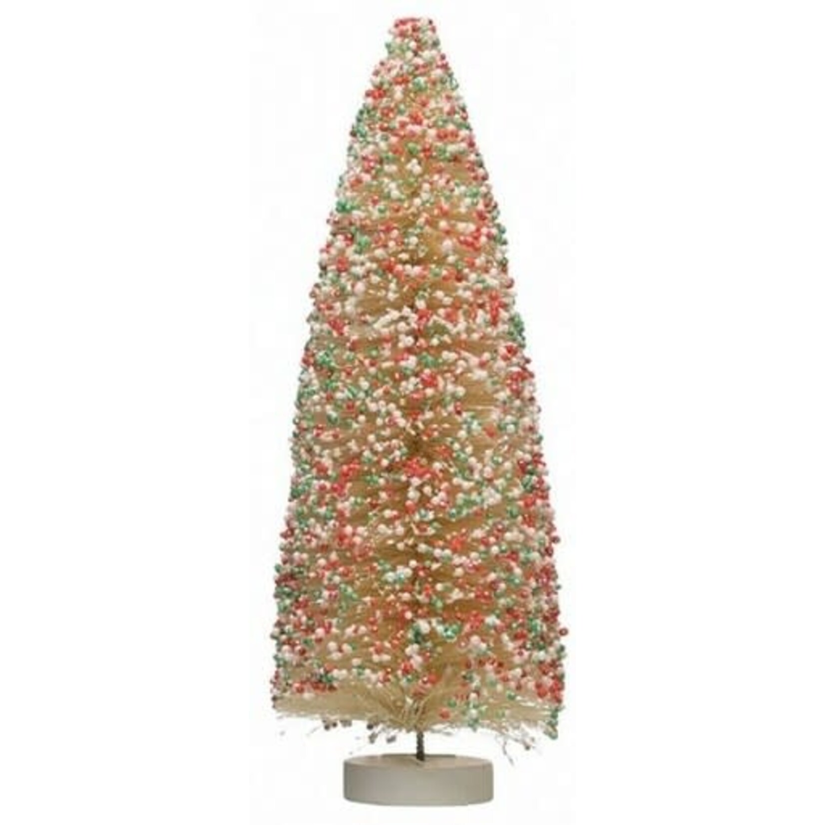 m. lynne designs bottlebrush tree with red, white and green sprinkles
