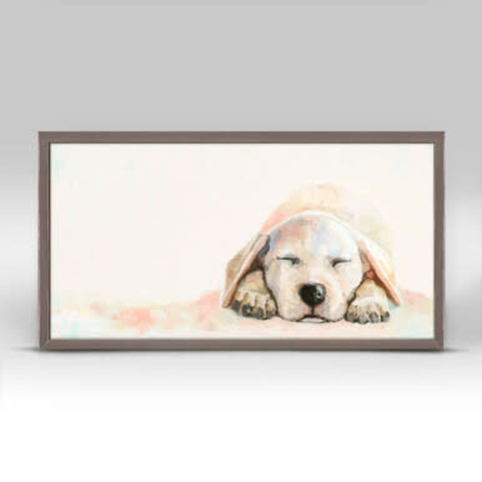 m. lynne designs sleeping yellow lab puppy framed canvas
