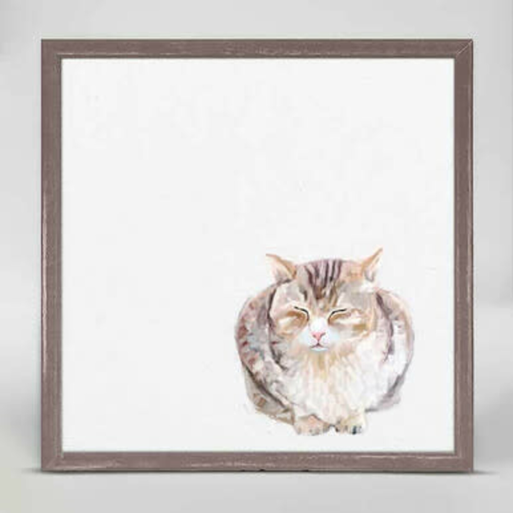 m. lynne designs sleepy cat loaf framed canvas