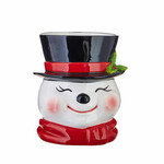 m. lynne designs snowman ceramic jar