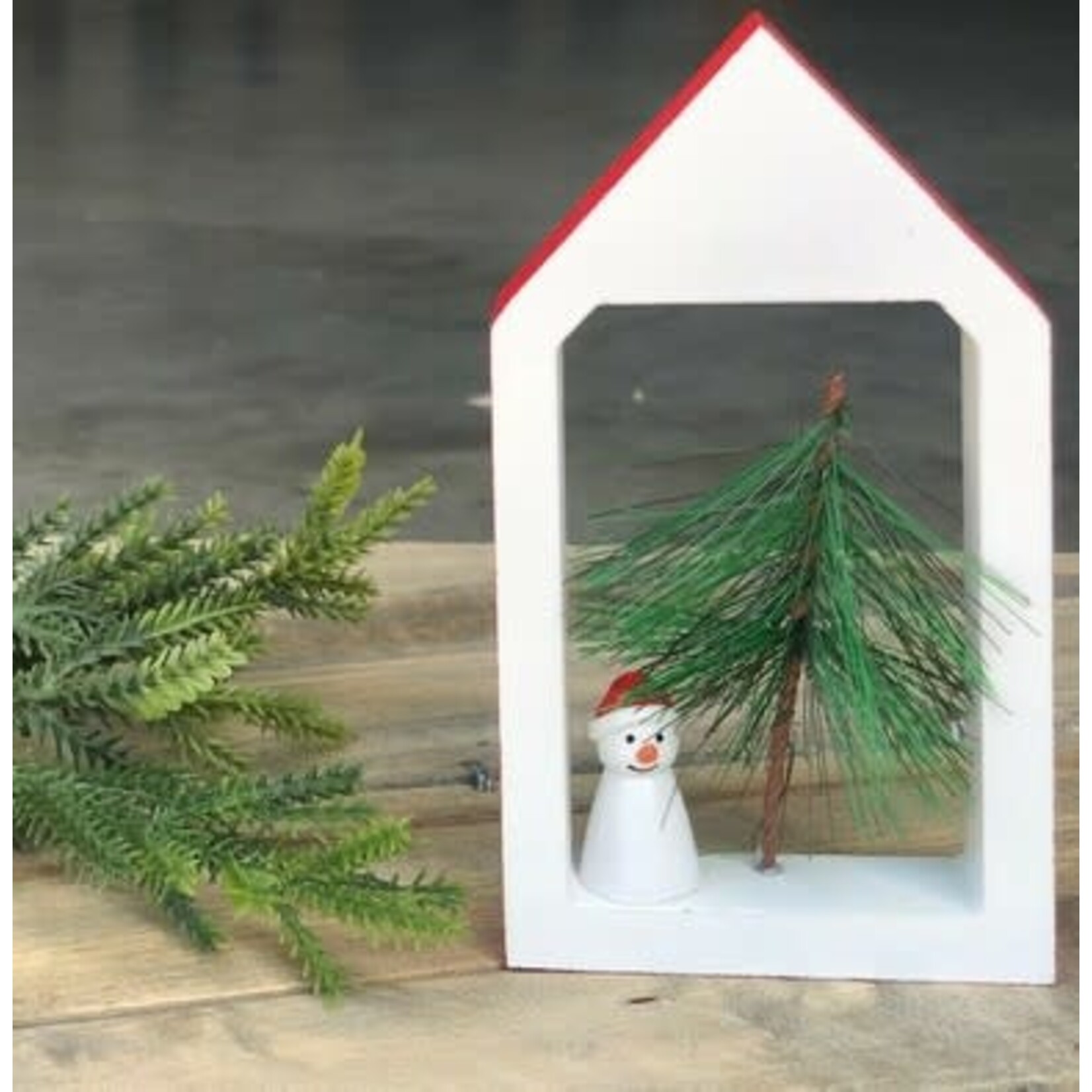 m. lynne designs snowman with tree house