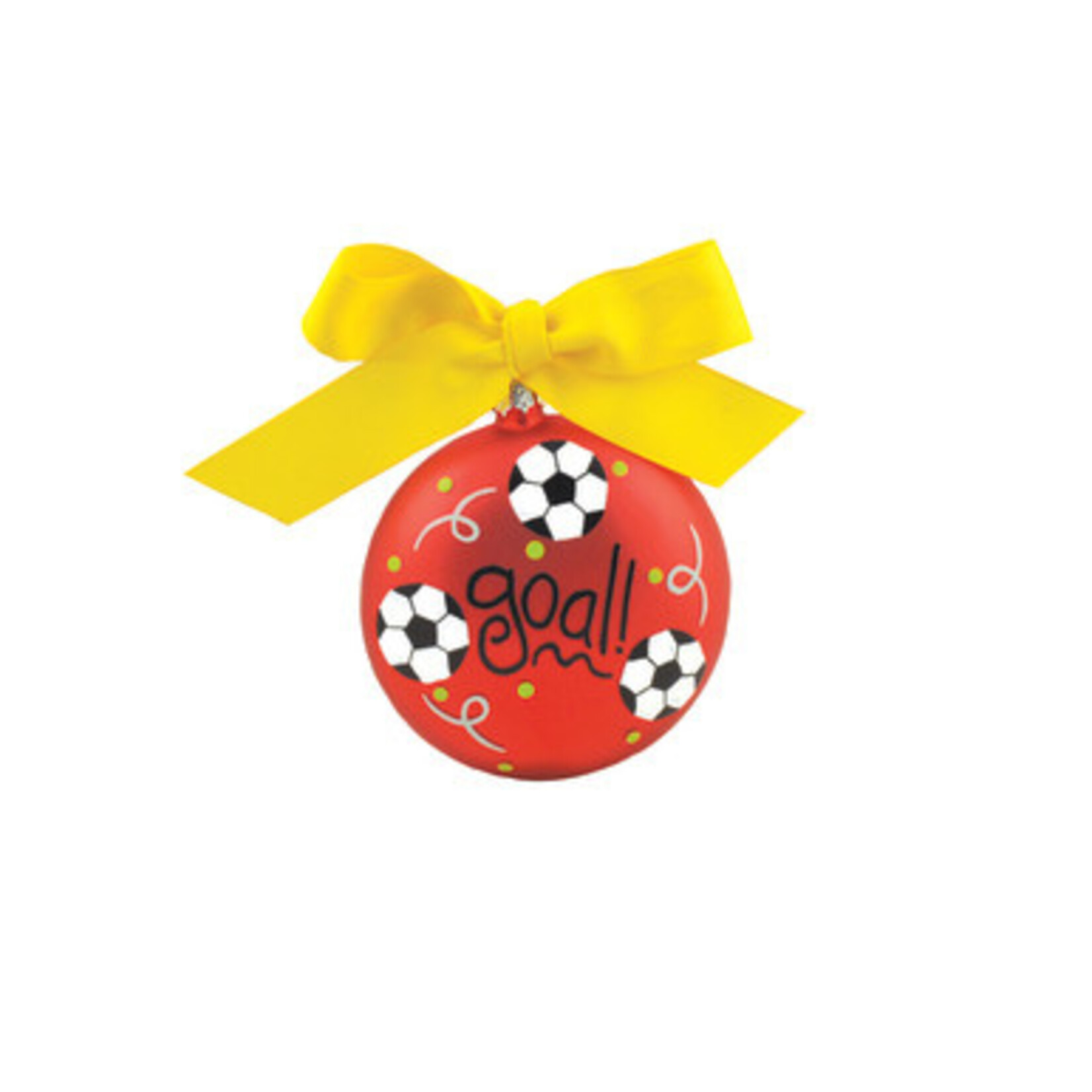 coton colors soccer glass ornament
