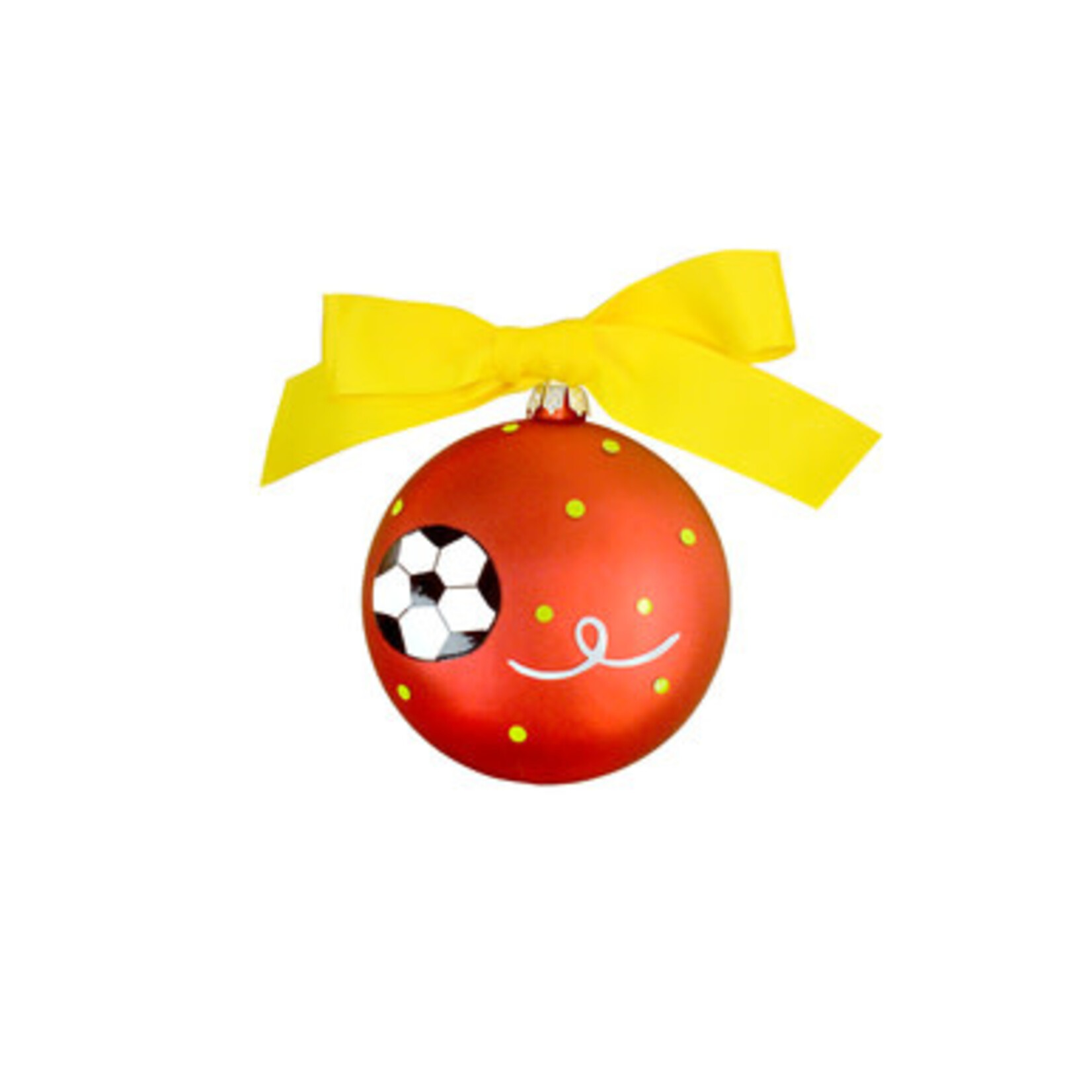 coton colors soccer glass ornament