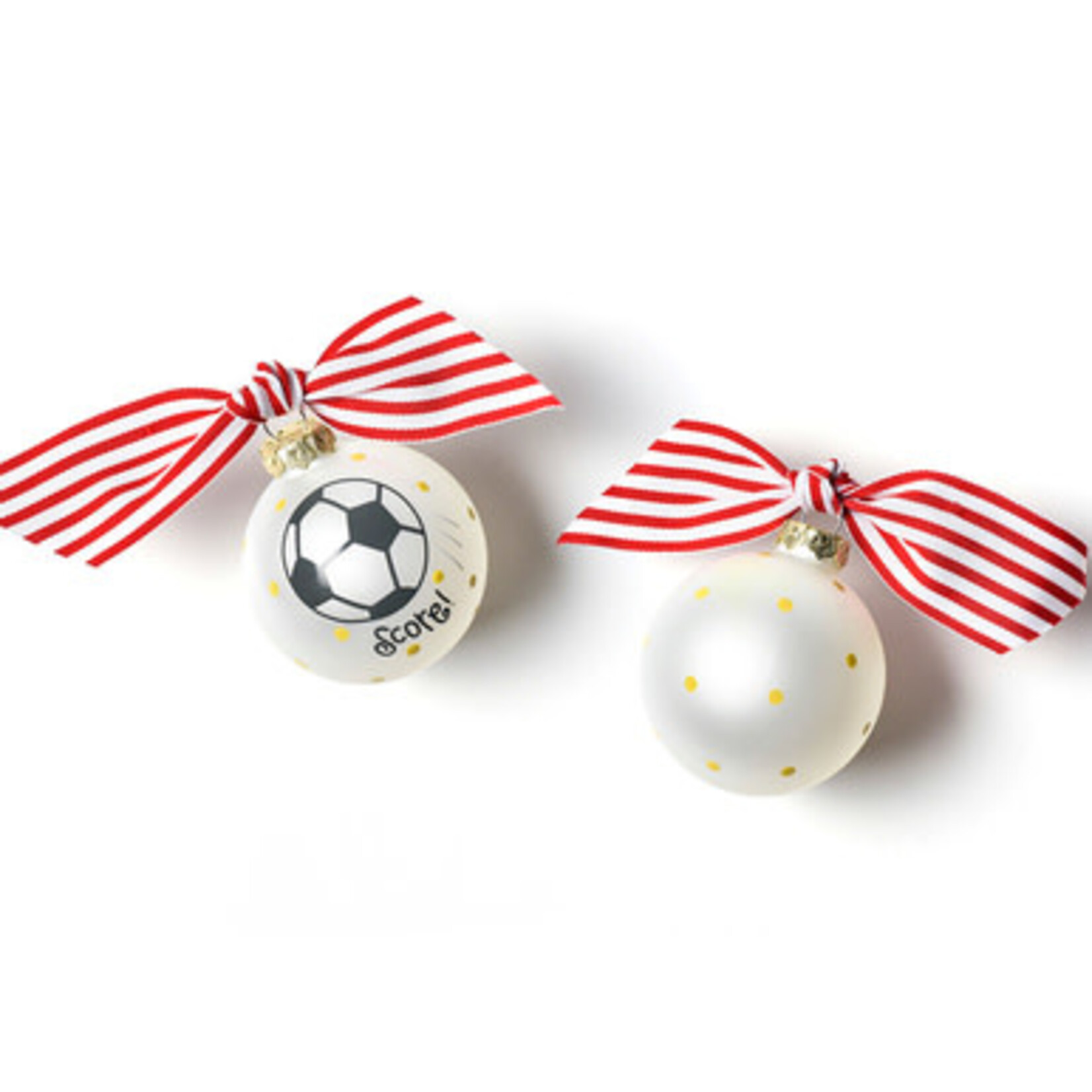 coton colors soccer glass ornament