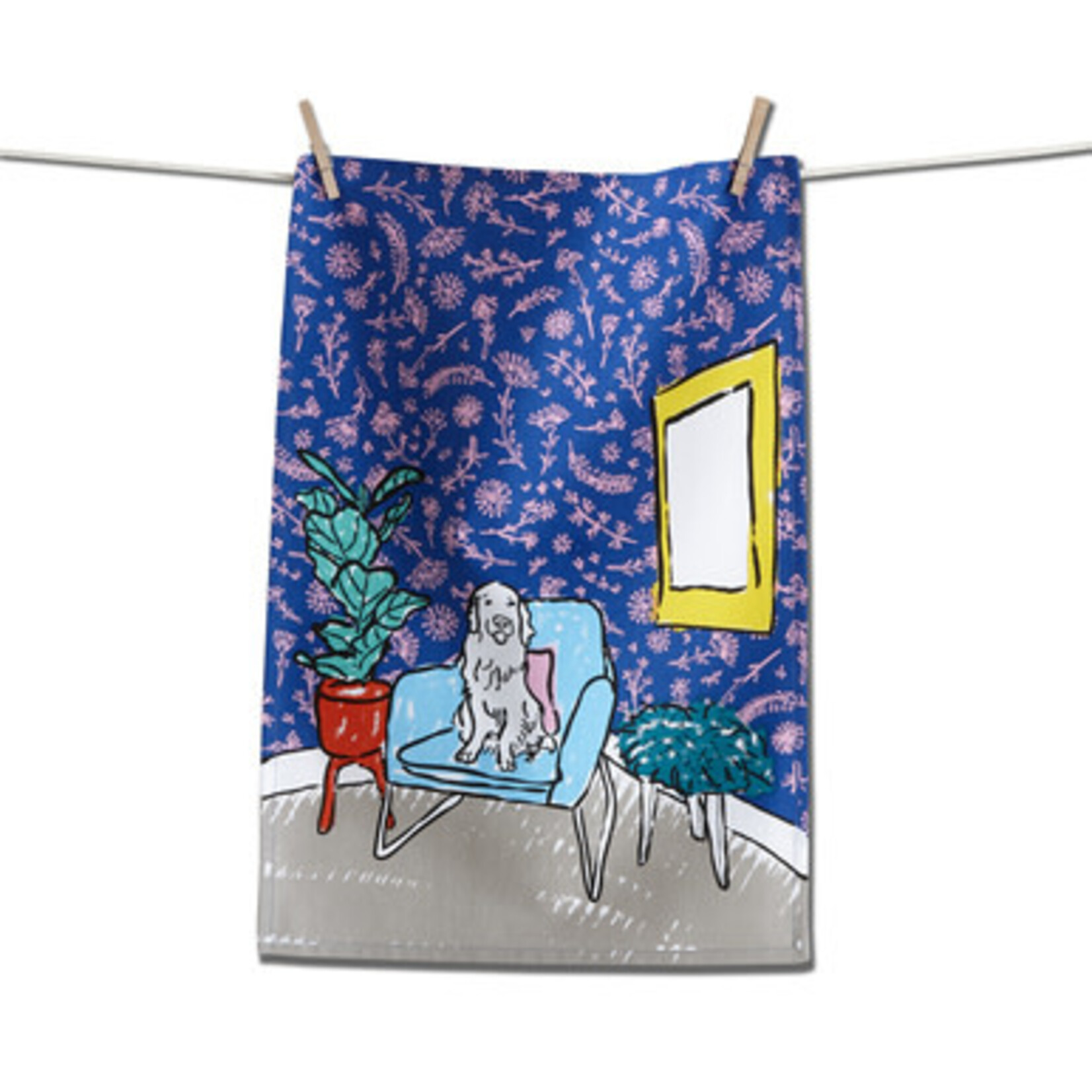 m. lynne designs spoiled dog dishtowel