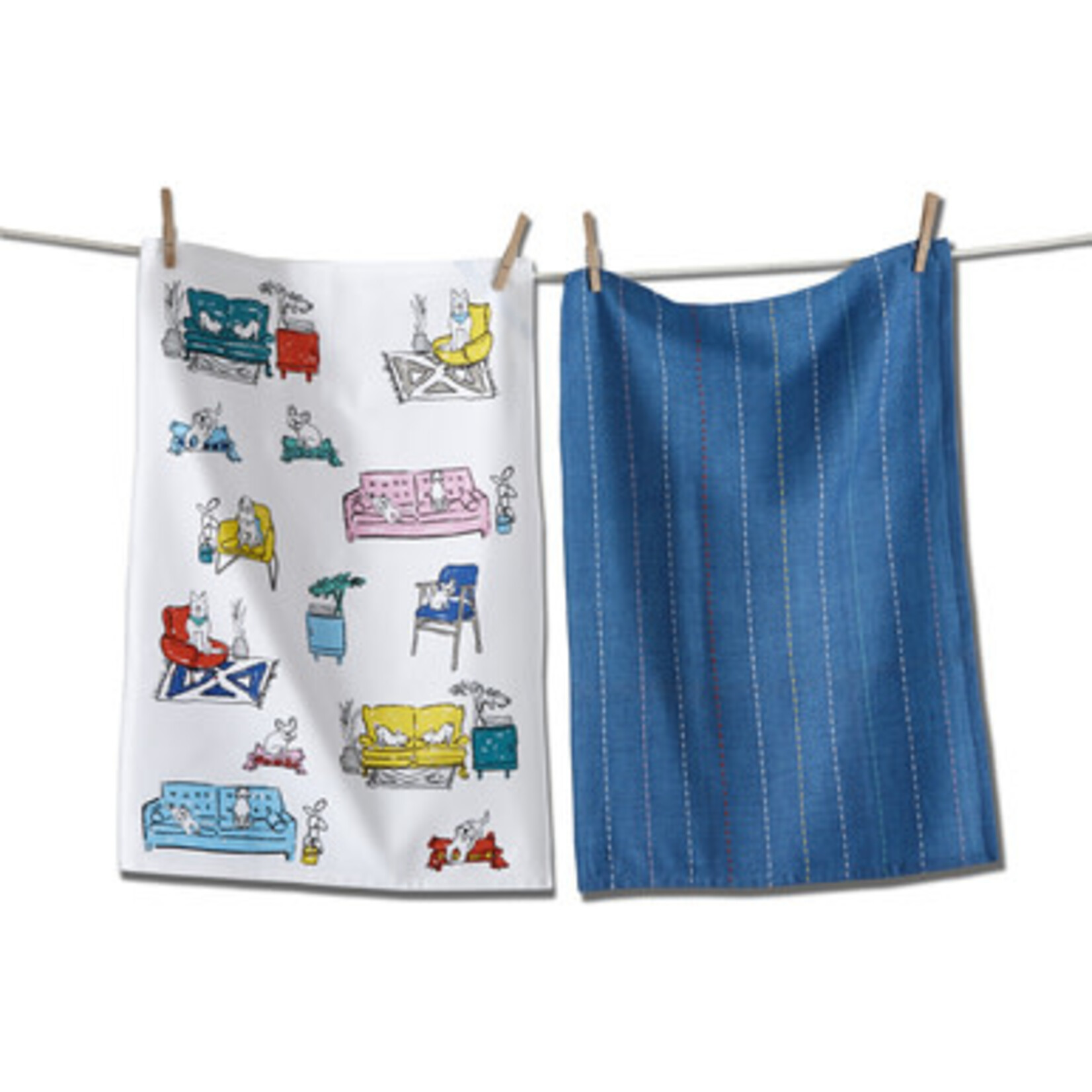 m. lynne designs spoiled dogs dishtowel set of two