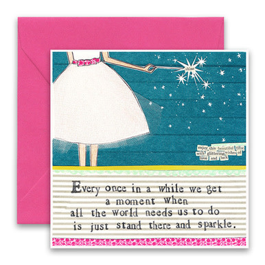 curly girl Stand and Sparkle Card