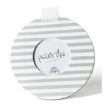 happy everything stone medium stripe round picture frame
