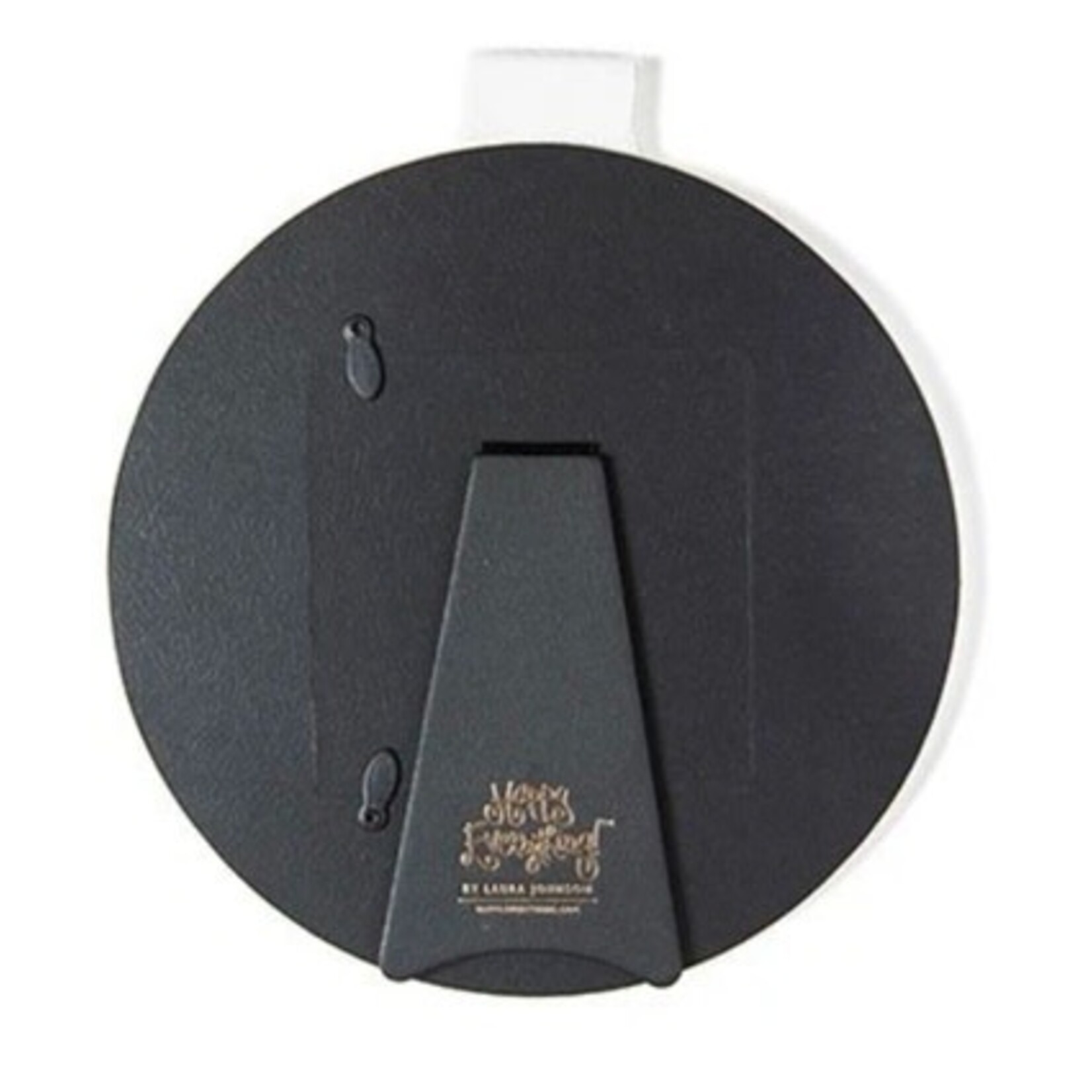 happy everything stone medium stripe round picture frame