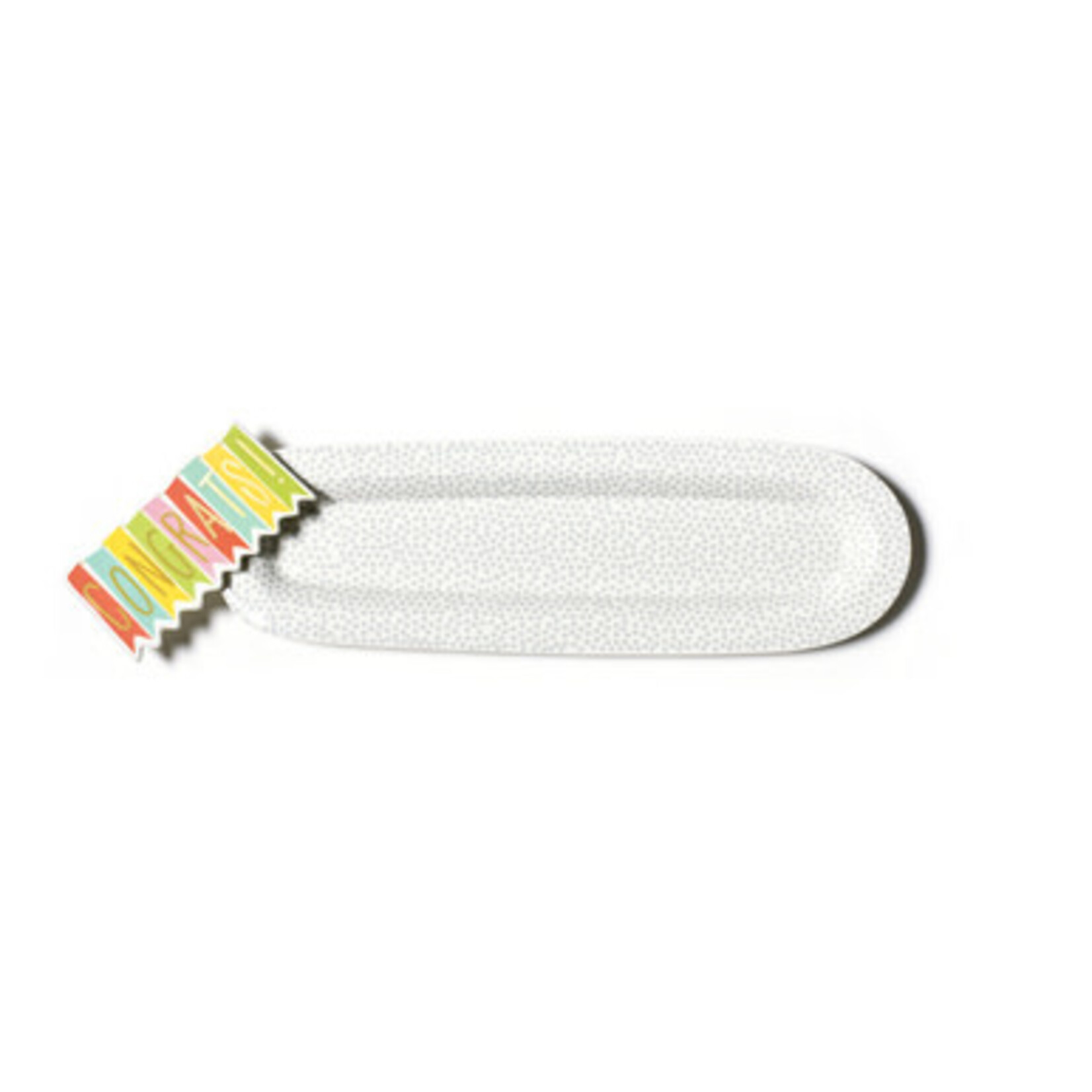 happy everything stone small dot mini skinny oval entertaining platter