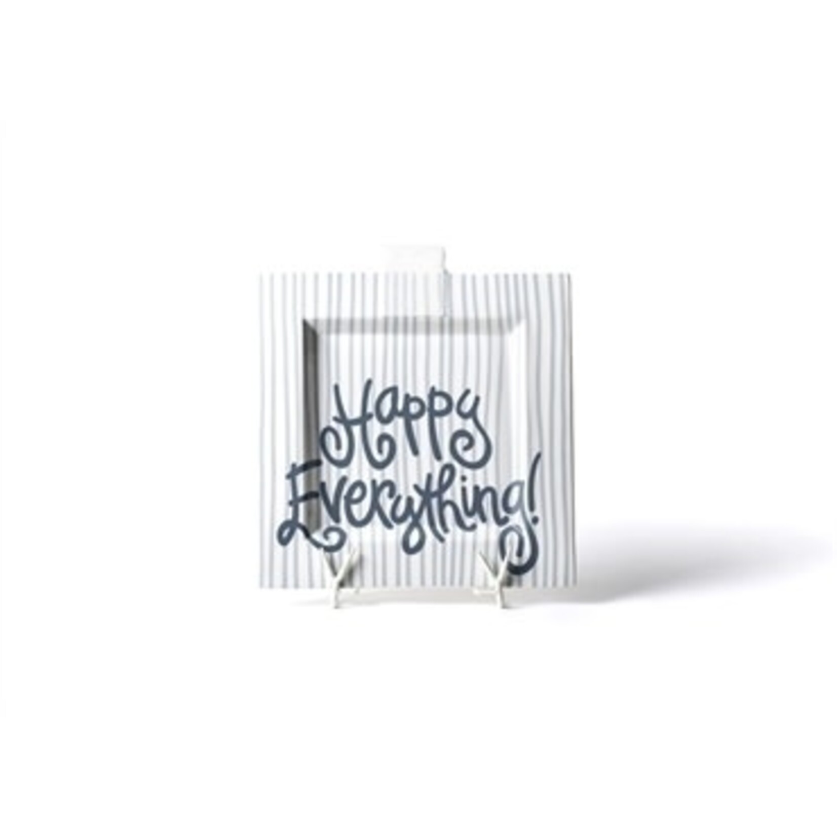 happy everything stone stripe big square platter