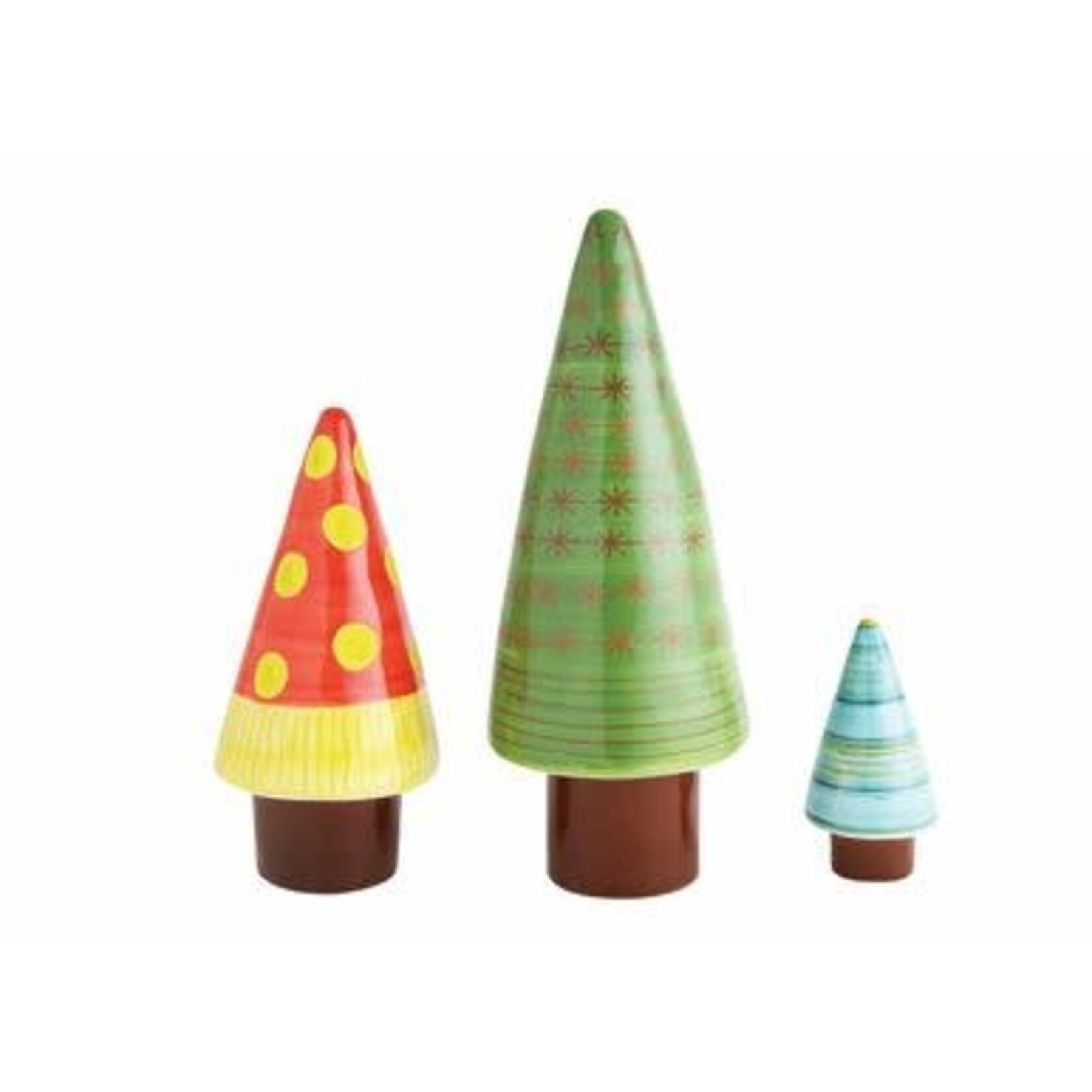 m. lynne designs stoneware christmas tree set of three